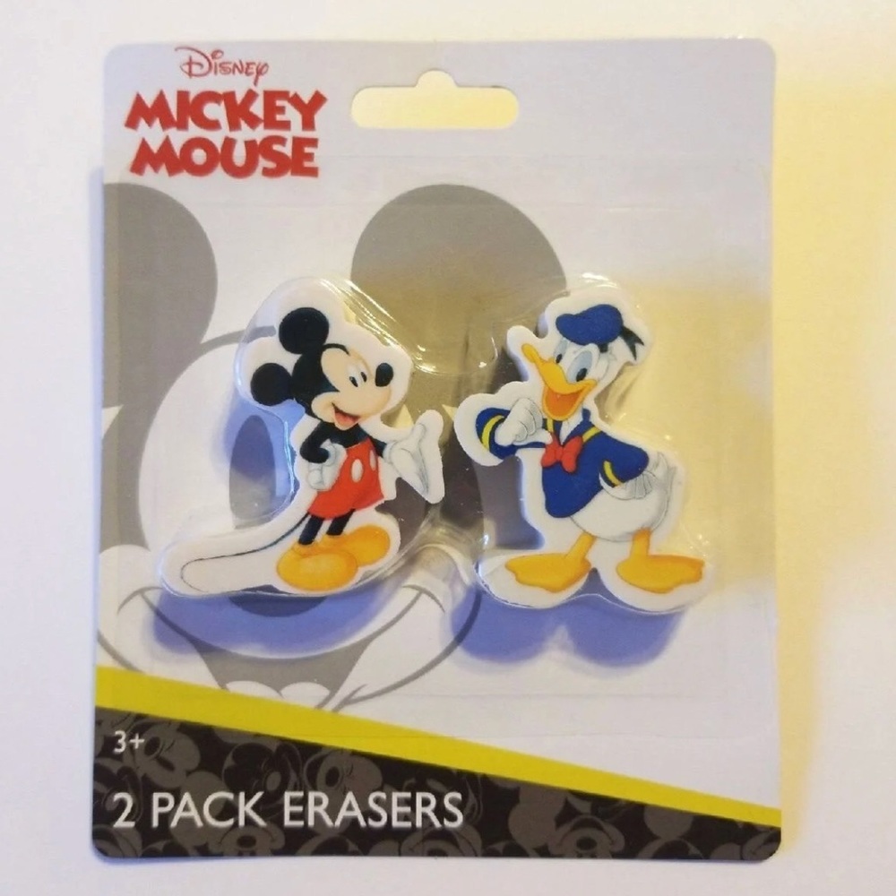 DISNEY MICKEY MOUSE 2 PACK ERASERS SET